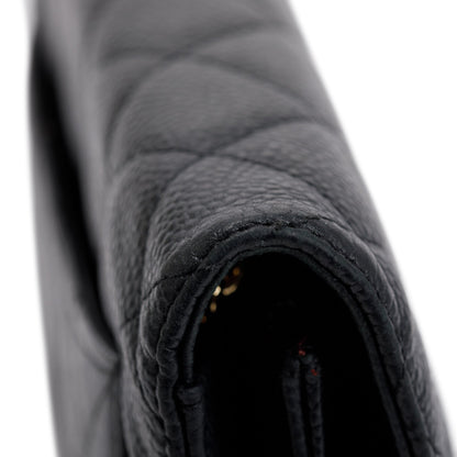 Chanel Black Caviar Leather Classic Wallet on Chain
