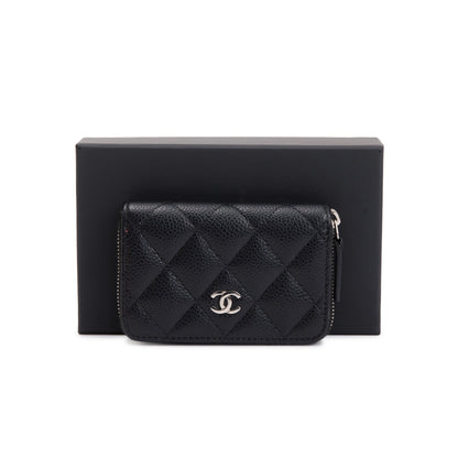 Chanel Black Caviar Leather Classic Zipped Coin Purse