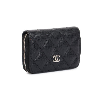 Chanel Black Caviar Leather Classic Zipped Coin Purse