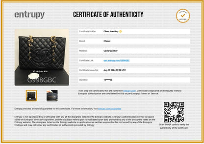 Chanel Black Caviar Leather Grand Shopping Tote (GST)