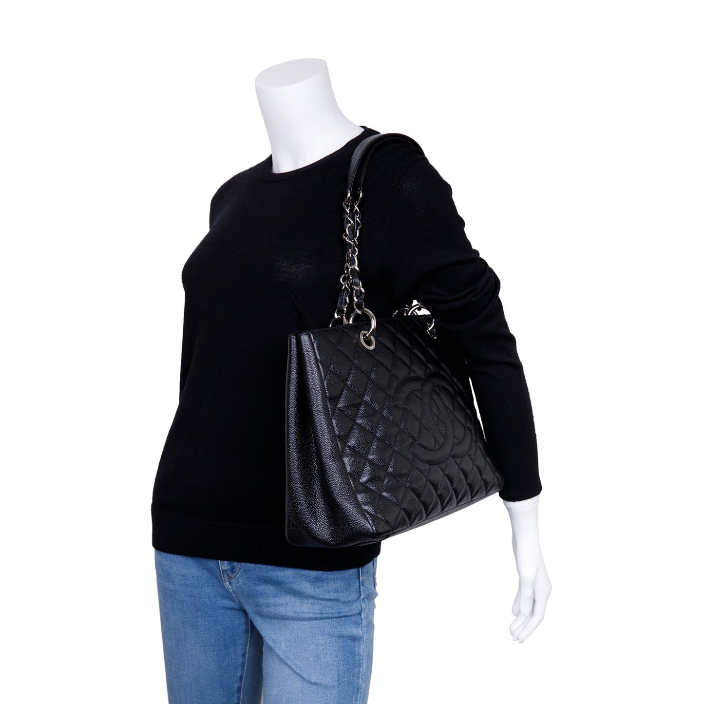 Chanel Black Caviar Leather Grand Shopping Tote (GST)