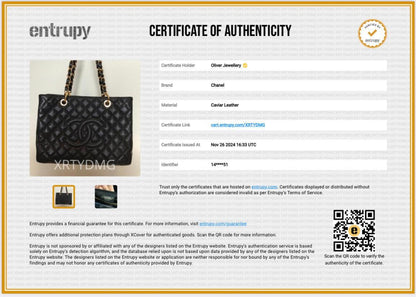 Chanel Black Caviar Leather Grand Shopping Tote (GST)