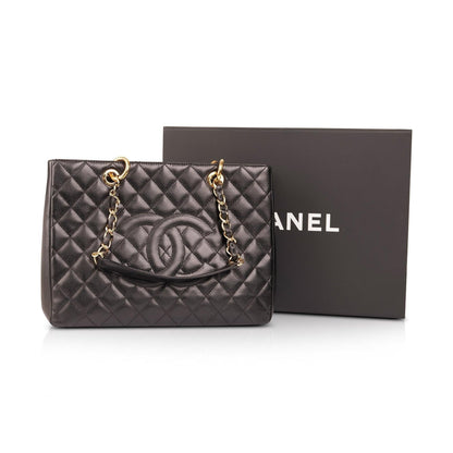 Chanel Black Caviar Leather Grand Shopping Tote (GST)