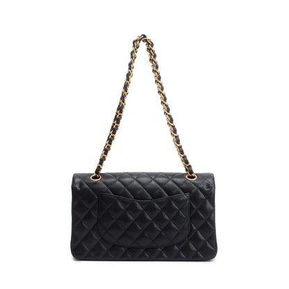Chanel Black Caviar Leather Medium Classic Double Classic Flap Bag