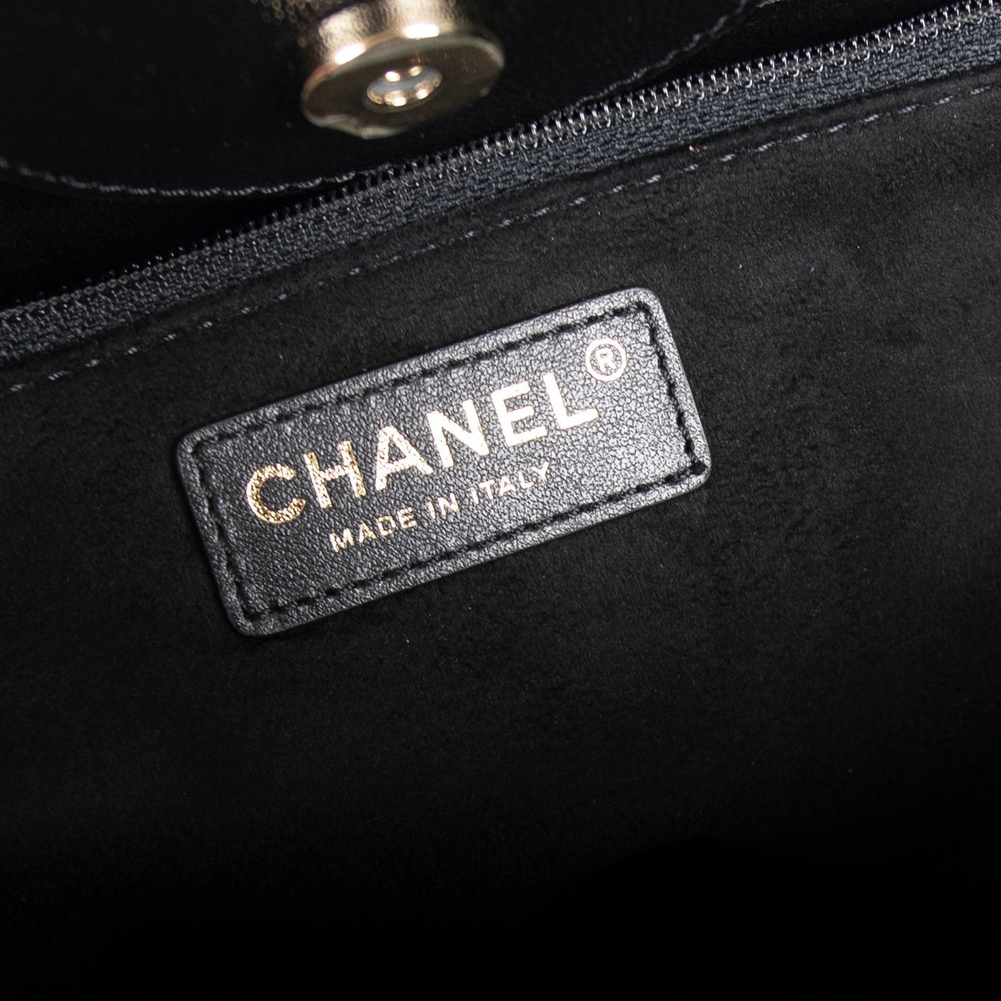 Chanel Black Caviar Leather Medium Studded Deauville Tote