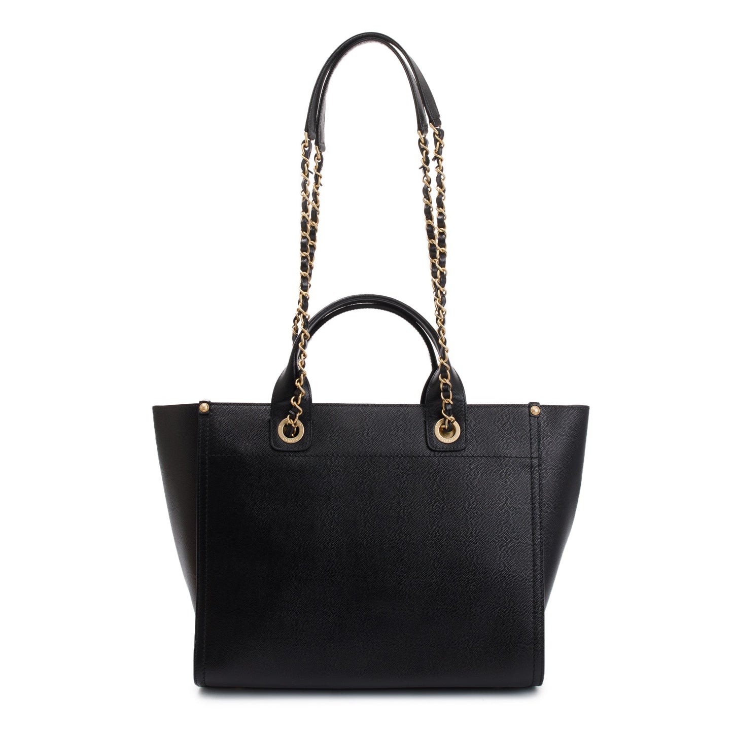 Chanel Black Caviar Leather Medium Studded Deauville Tote