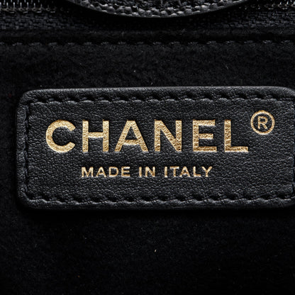 Chanel Black Caviar Leather Medium Studded Deauville Tote
