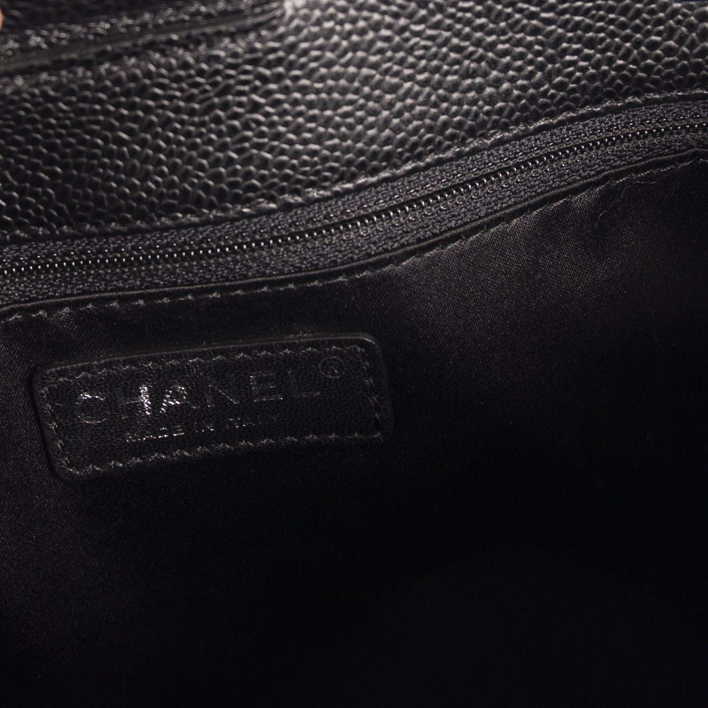 Chanel Black Caviar Leather Petite Shopping Tote