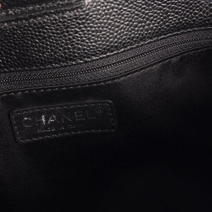 Chanel Black Caviar Leather Petite Shopping Tote
