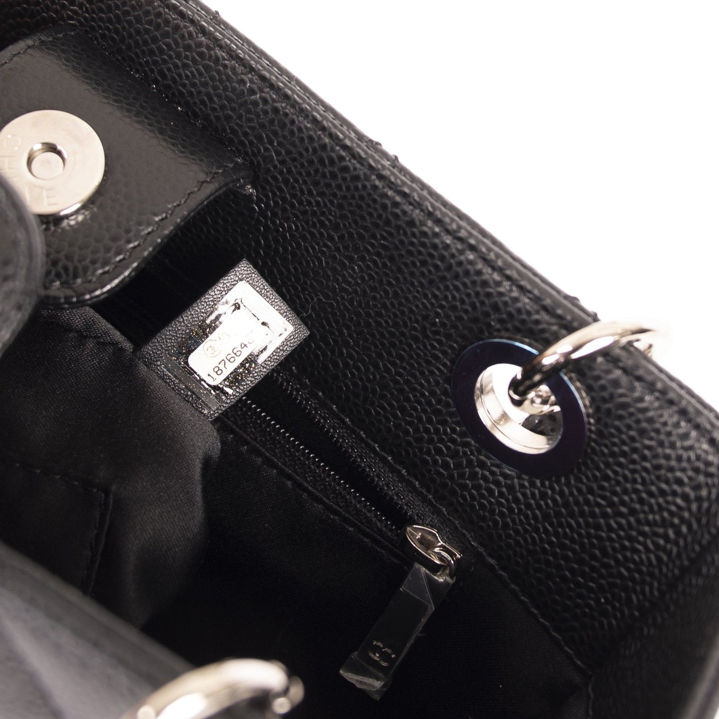 Chanel Black Caviar Leather Petite Shopping Tote