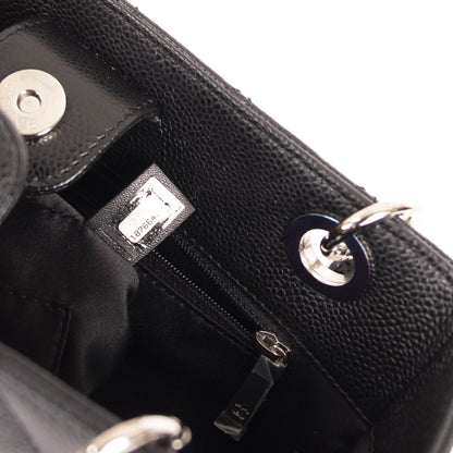 Chanel Black Caviar Leather Petite Shopping Tote