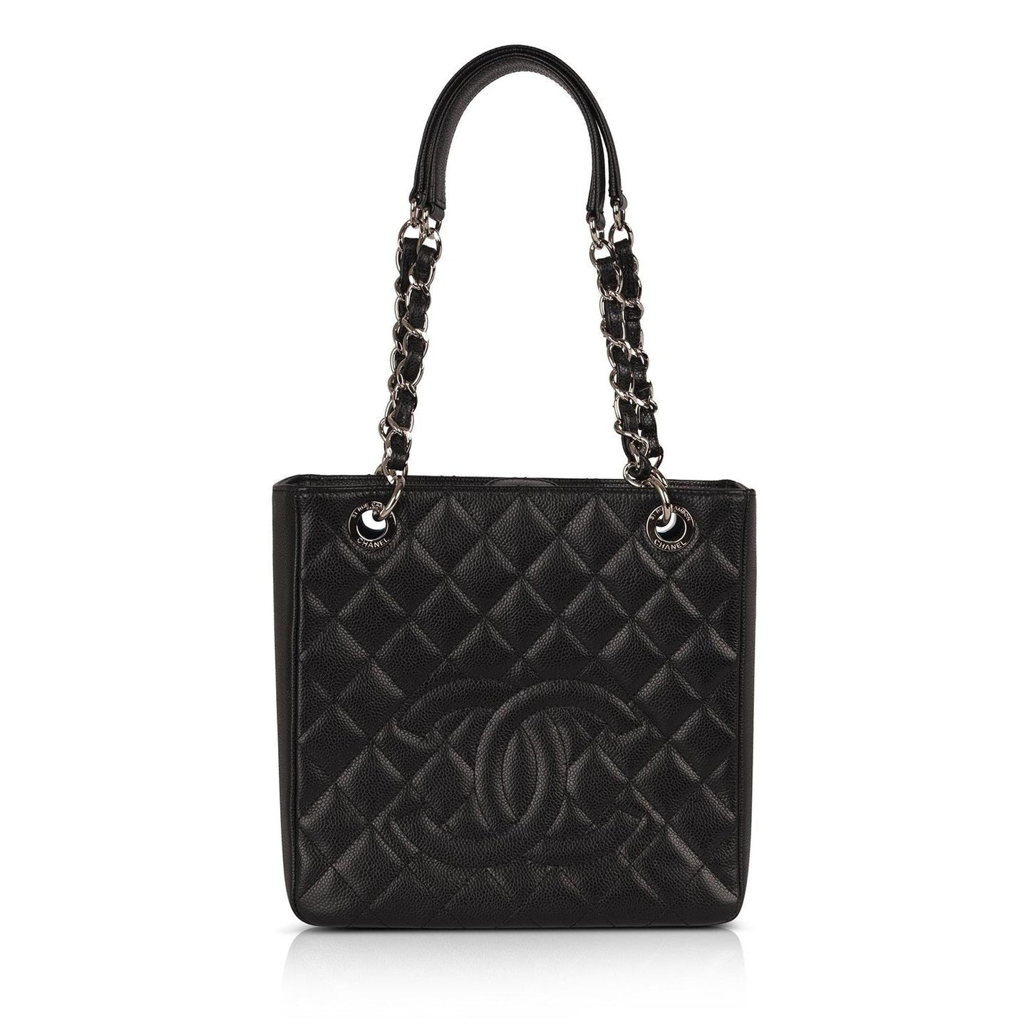 Chanel Black Caviar Leather Petite Shopping Tote