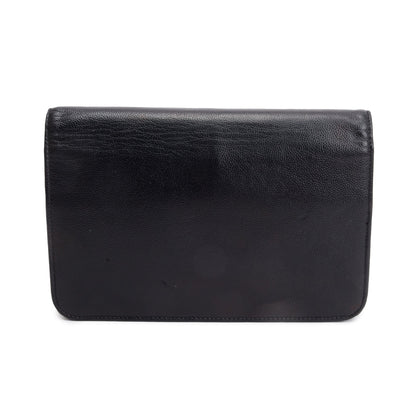 Chanel Black Caviar Leather Sevruga Wallet on Chain