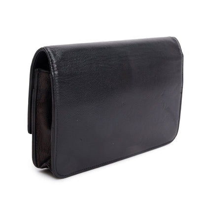 Chanel Black Caviar Leather Sevruga Wallet on Chain