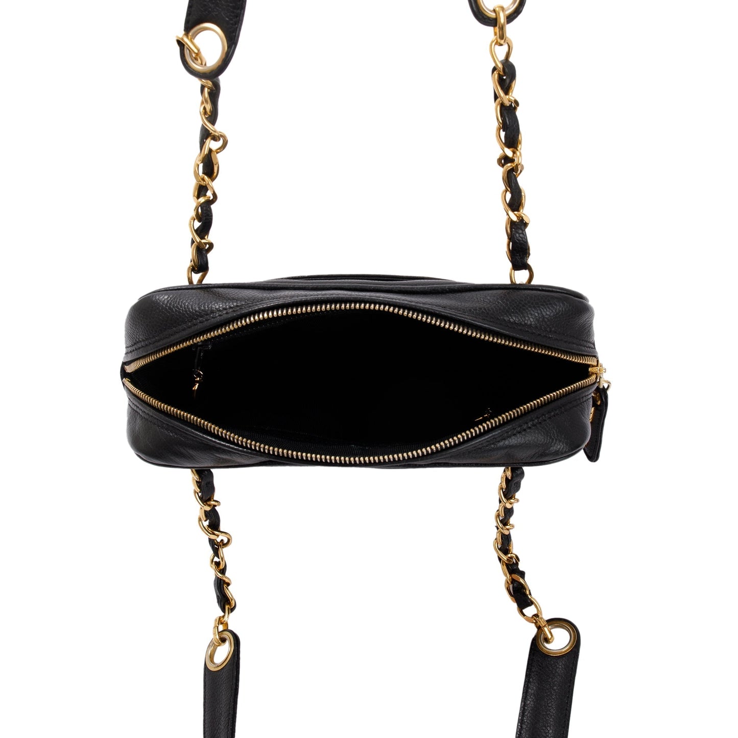 Chanel Black Caviar Leather Small Vintage CC Shoulder Bag