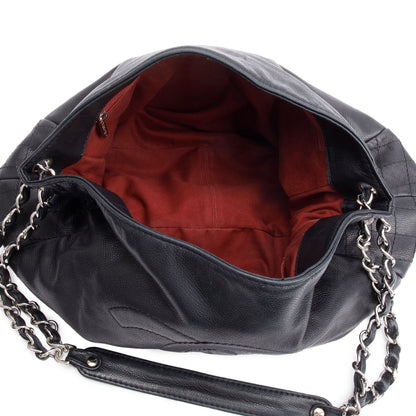 Chanel Black Caviar Leather Timeless CC Hobo Bag