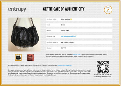 Chanel Black Caviar Leather Timeless CC Hobo Bag