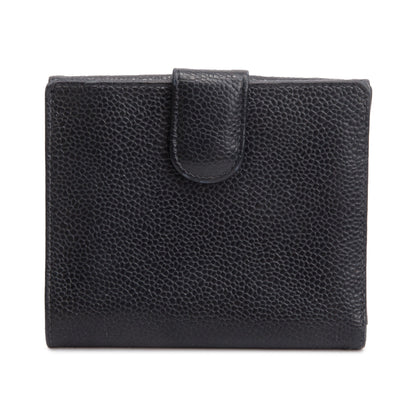 Chanel Black Caviar Leather Timeless Compact Wallet