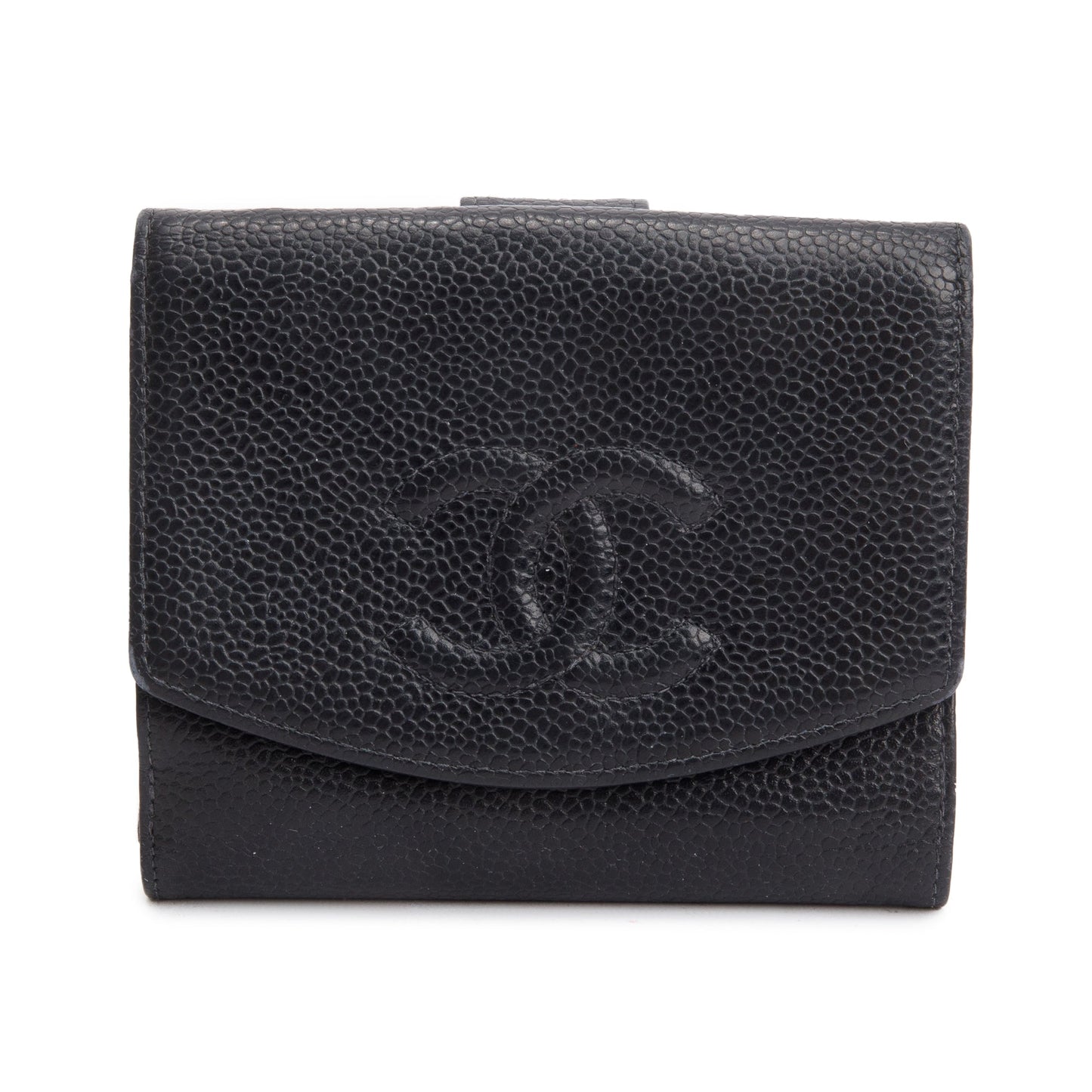 Chanel Black Caviar Leather Timeless Compact Wallet