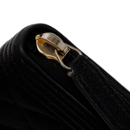 Chanel Black Caviar Leather Zip Around Boy Coin Purse