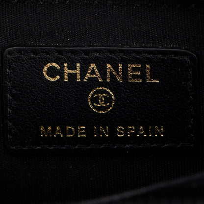 Chanel Black Caviar Leather Zip Around Boy Coin Purse