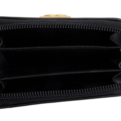 Chanel Black Caviar Leather Zip Around Boy Coin Purse