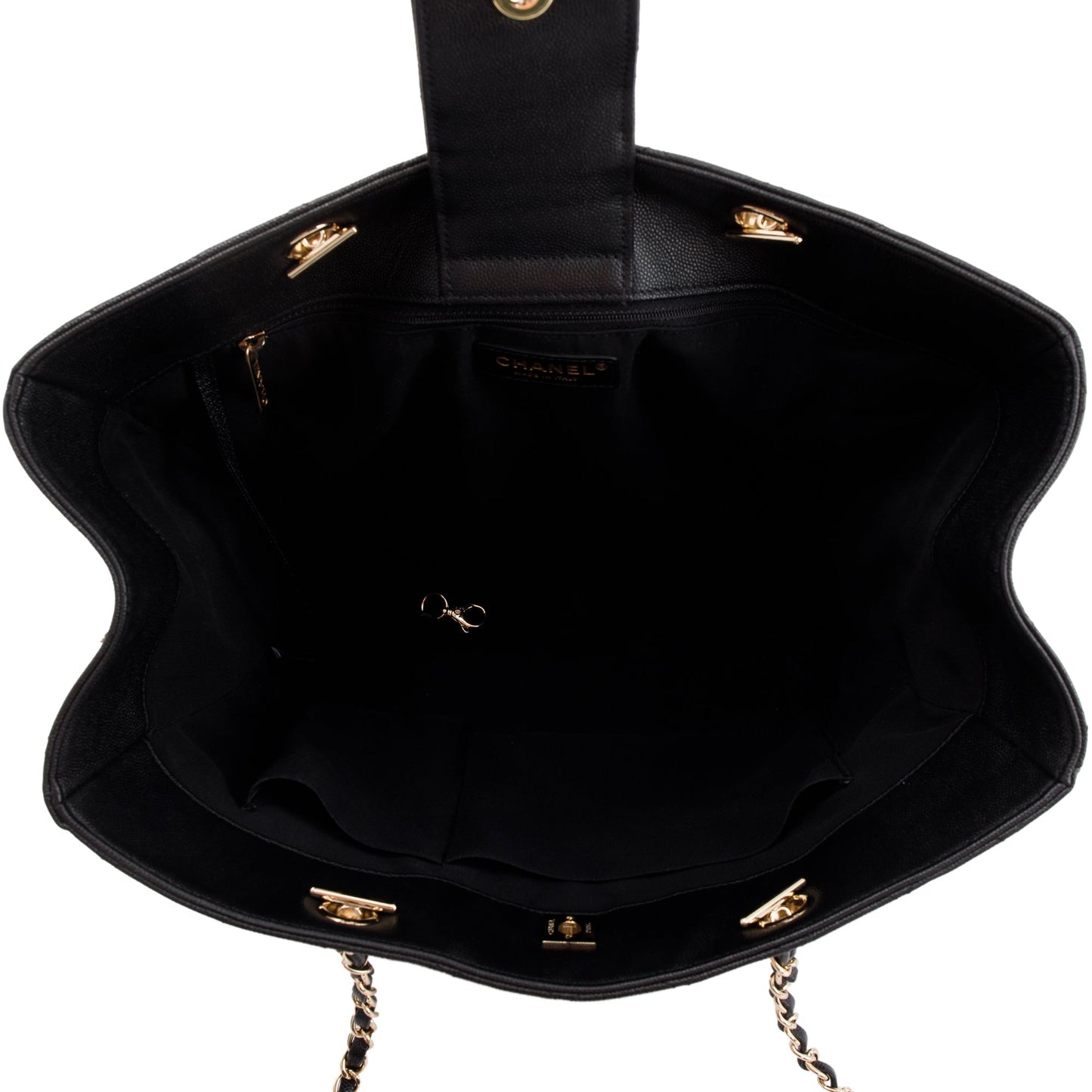 Chanel Black Caviar Quilted Large Classic Shopping Tote