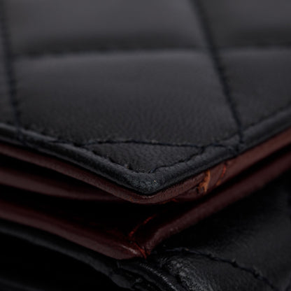 Chanel Black Caviar Quilted Leather CC Long Double Wallet