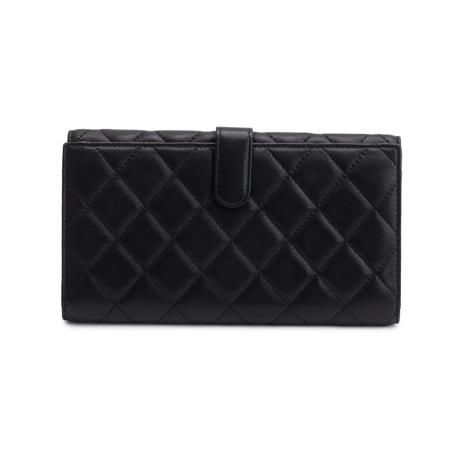 Chanel Black Caviar Quilted Leather CC Long Double Wallet