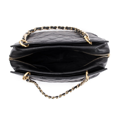 Chanel Black Caviar Quilted Leather Petit Timeless Tote