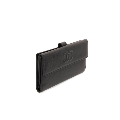 Chanel Black Caviar Timeless Continental Wallet