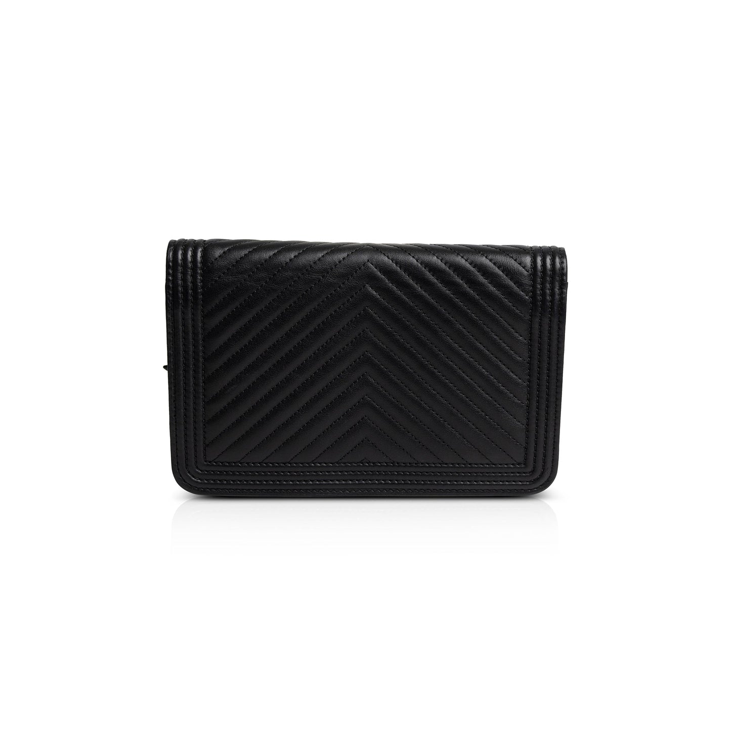 Chanel Black Chevron Boy Wallet on Chain