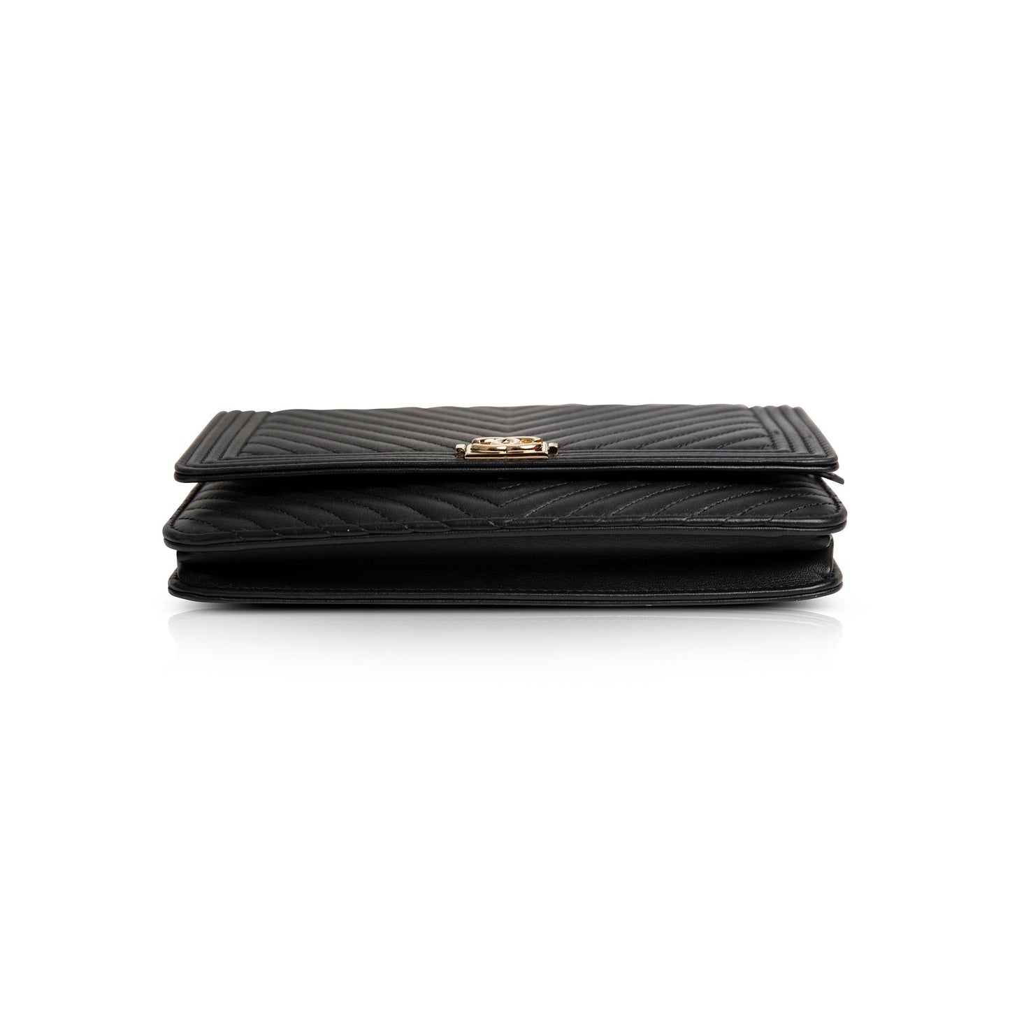 Chanel Black Chevron Boy Wallet on Chain