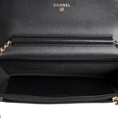 Chanel Black Chevron Boy Wallet on Chain