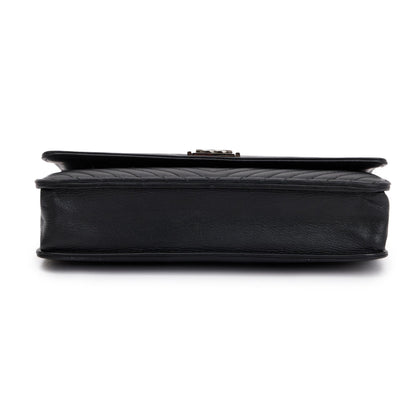 Chanel Black Chevron Boy Wallet on Chain