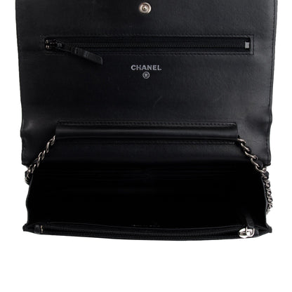 Chanel Black Chevron Boy Wallet on Chain