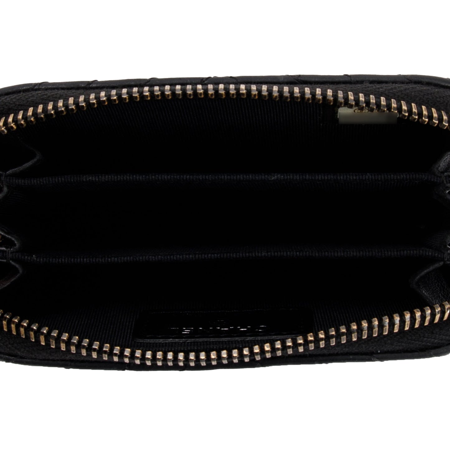 Chanel Black Chevron Calfskin Leather Classic Zipped Coin Purse