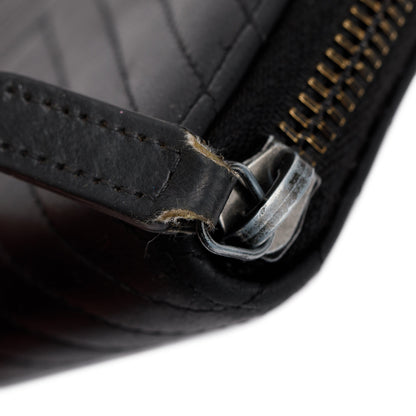 Chanel Black Chevron Calfskin Leather Classic Zipped Coin Purse