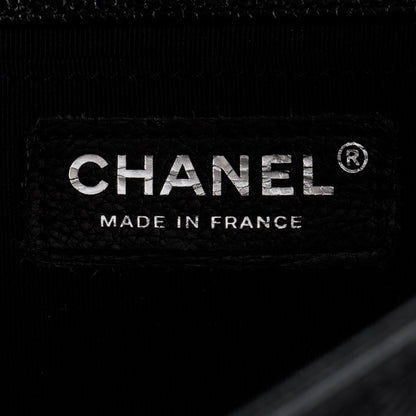 Chanel Black Chevron Caviar Medium Boy Bag