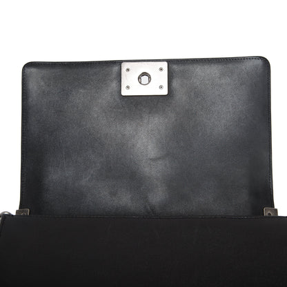 Chanel Black Chevron Lambskin Medium Boy Bag