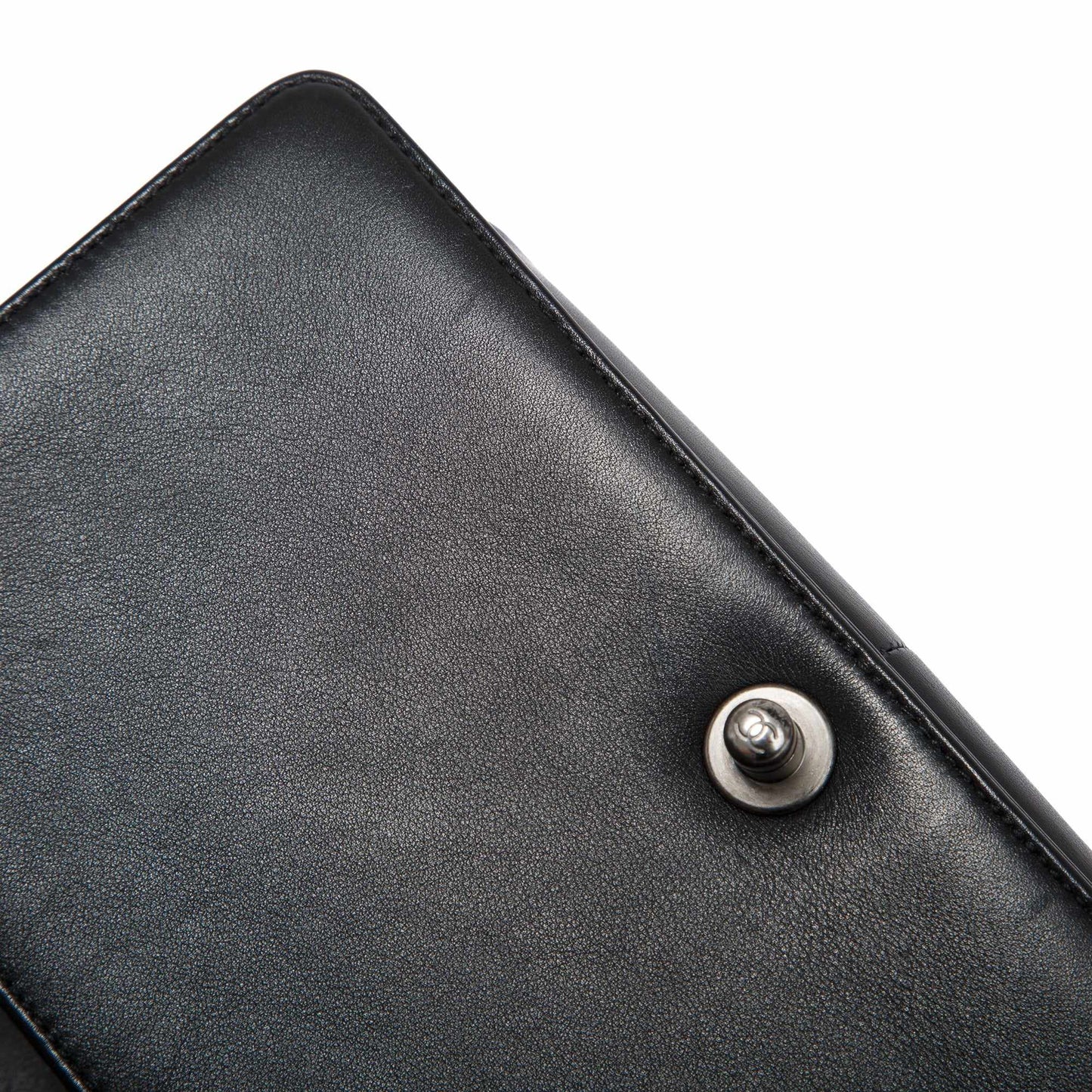 Chanel Black Chevron Lambskin Medium Boy Bag
