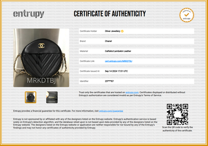 Chanel Black Chevron Leather Round as Earth Crossbody Bag