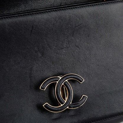 Chanel Black Chevron Subtle Flap Bag