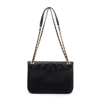 Chanel Black Chevron Subtle Flap Bag