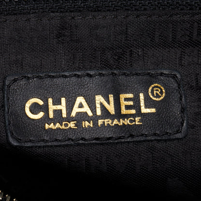Chanel Black Chocolate Bar Quilted Leather Petit Timeless Tote