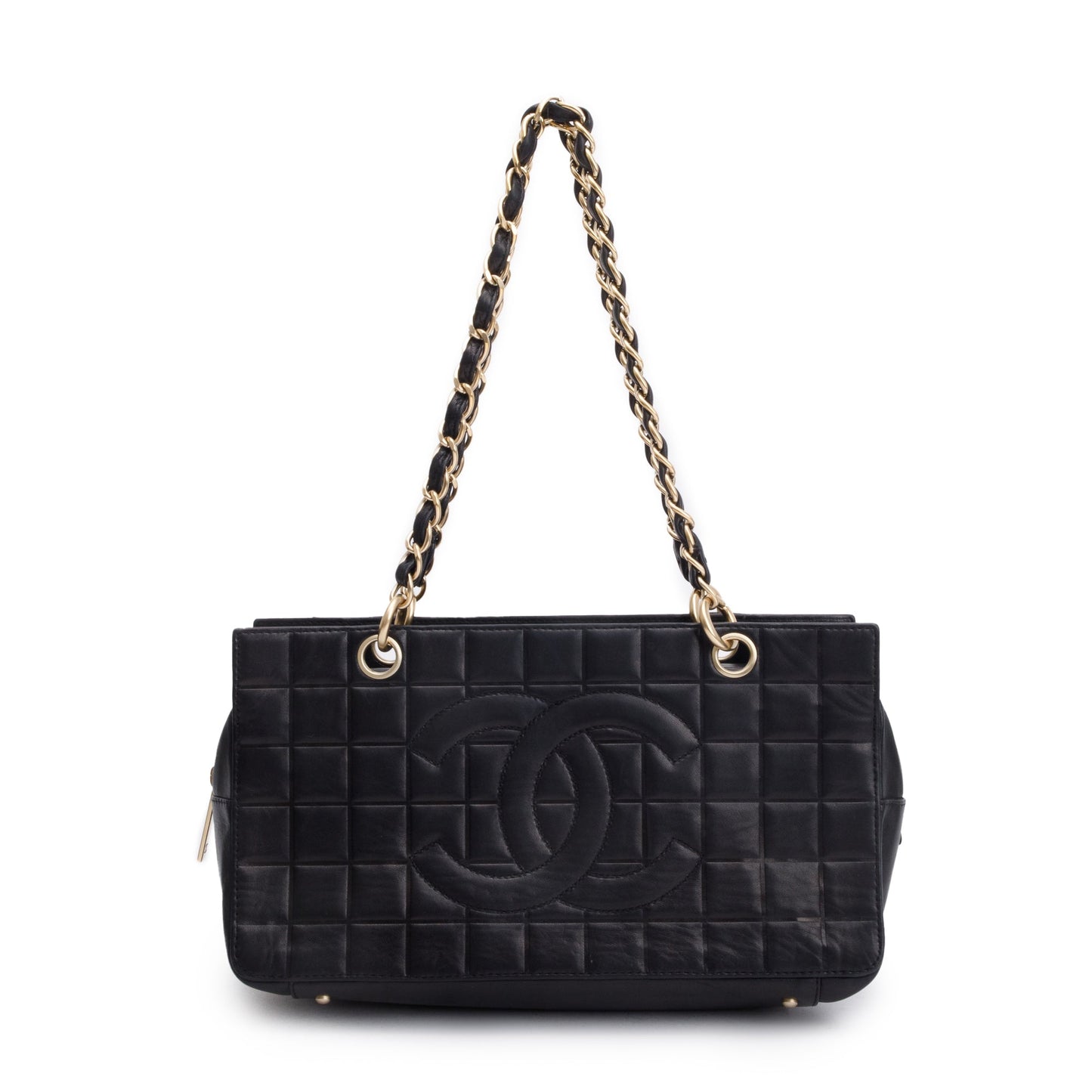 Chanel Black Chocolate Bar Quilted Leather Petit Timeless Tote