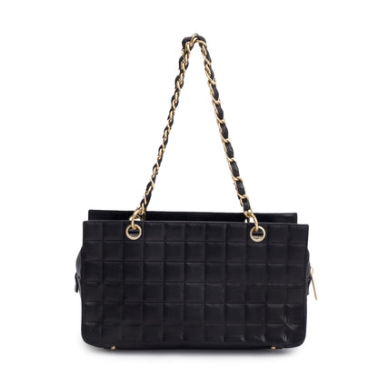Chanel Black Chocolate Bar Quilted Leather Petit Timeless Tote