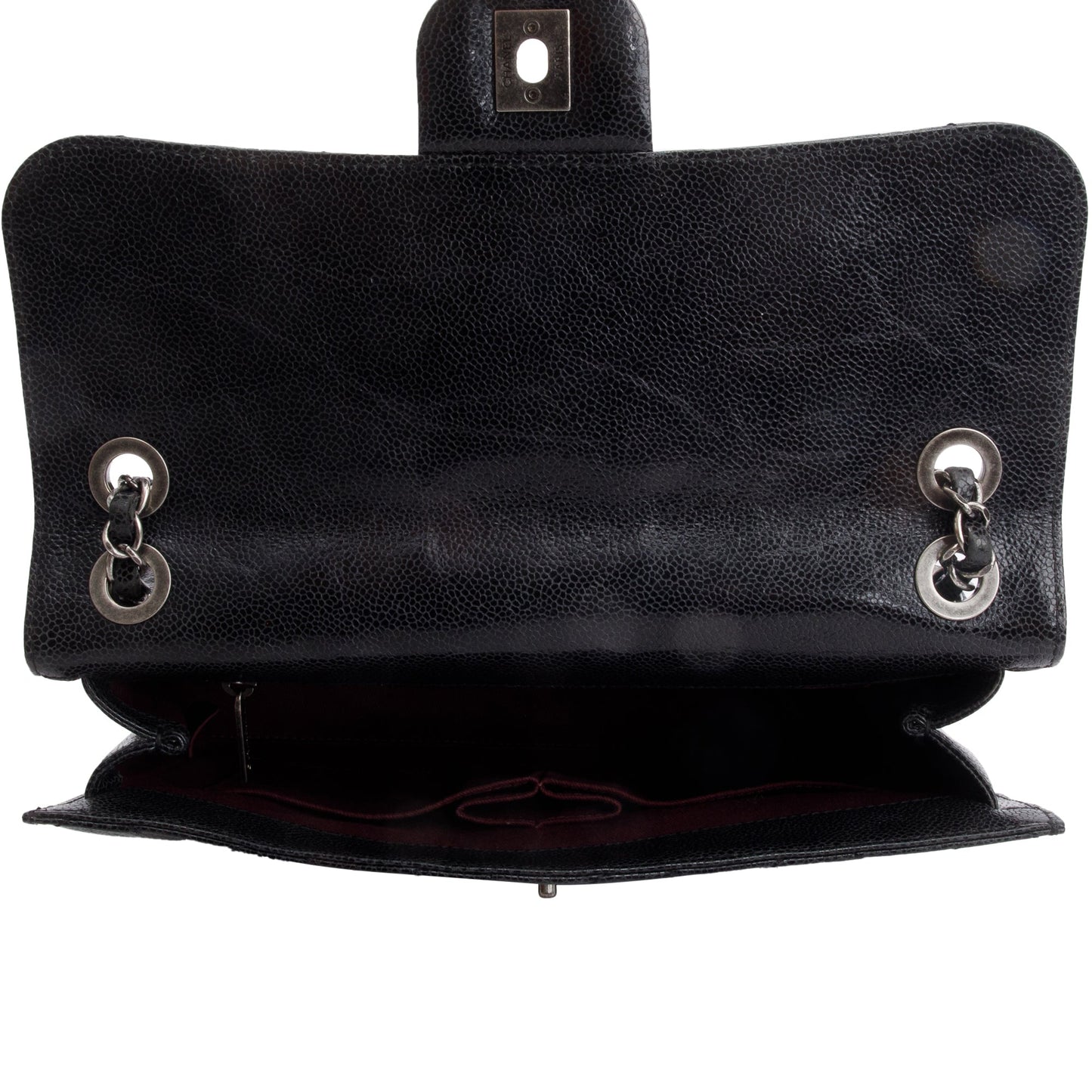 Chanel Black Glazed Caviar Leather Medium CC Crave Flap Bag