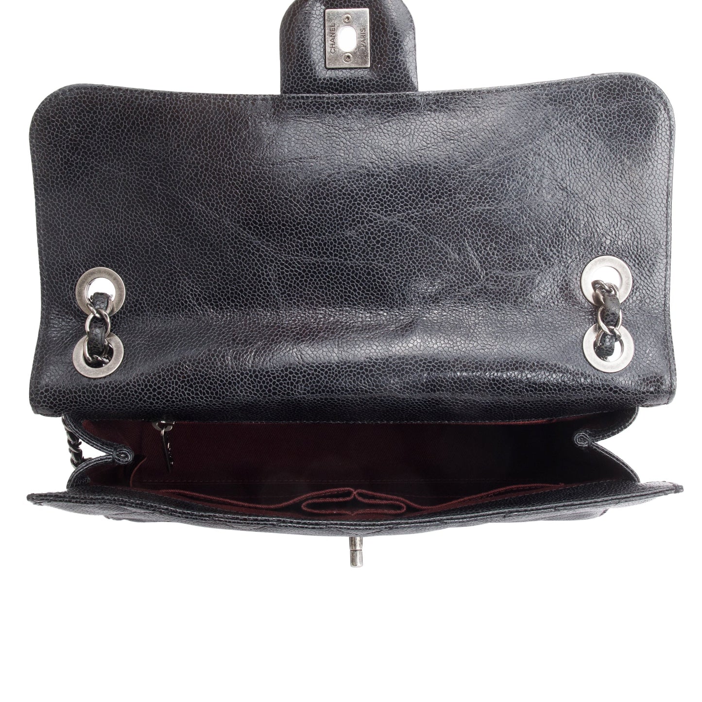 Chanel Black Glazed Caviar Leather Medium CC Crave Flap Bag