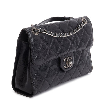 Chanel Black Glazed Caviar Leather Medium CC Crave Flap Bag